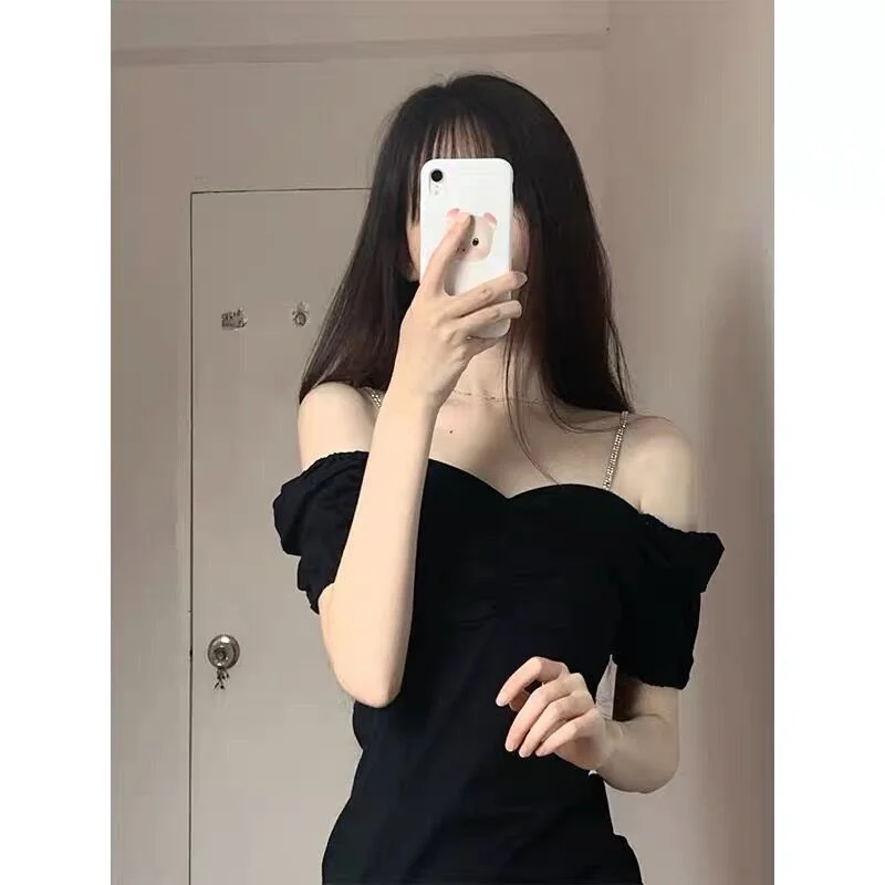 Colourp Colourp Style Temperament Package Hip Little Black Skirt French Style Sexy Pure Desire Wind Hot Girl Condole Belt Dress Dress