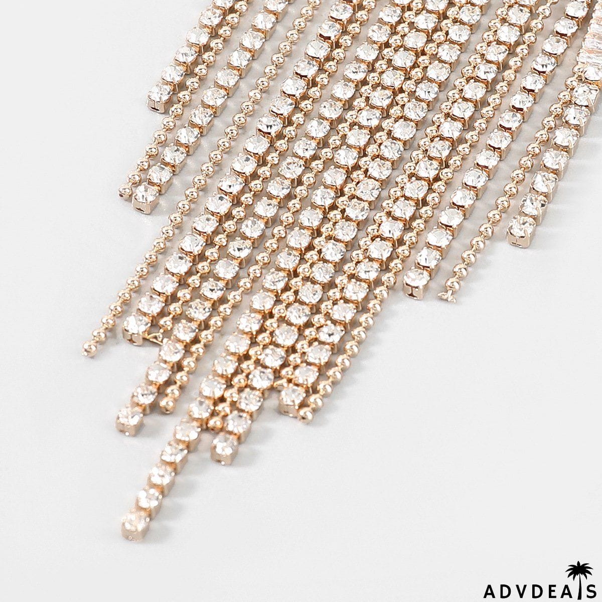 Shining rhinestone fringe earings