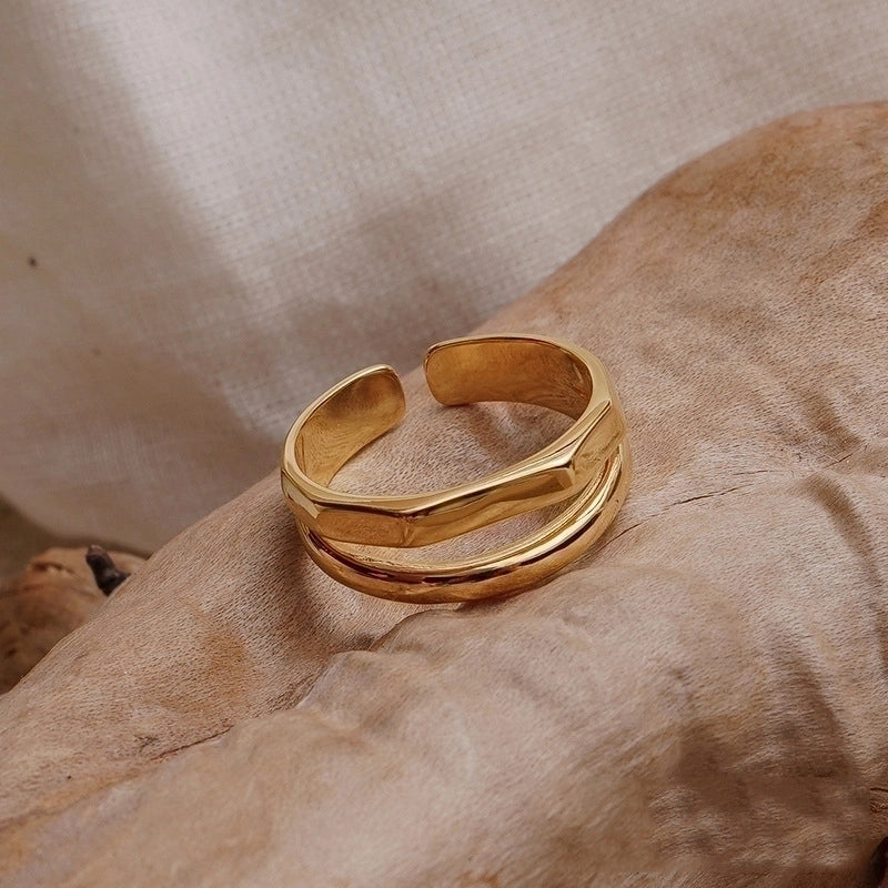 Fashion Heart Shape Butterfly Copper Plating Zircon Open Ring