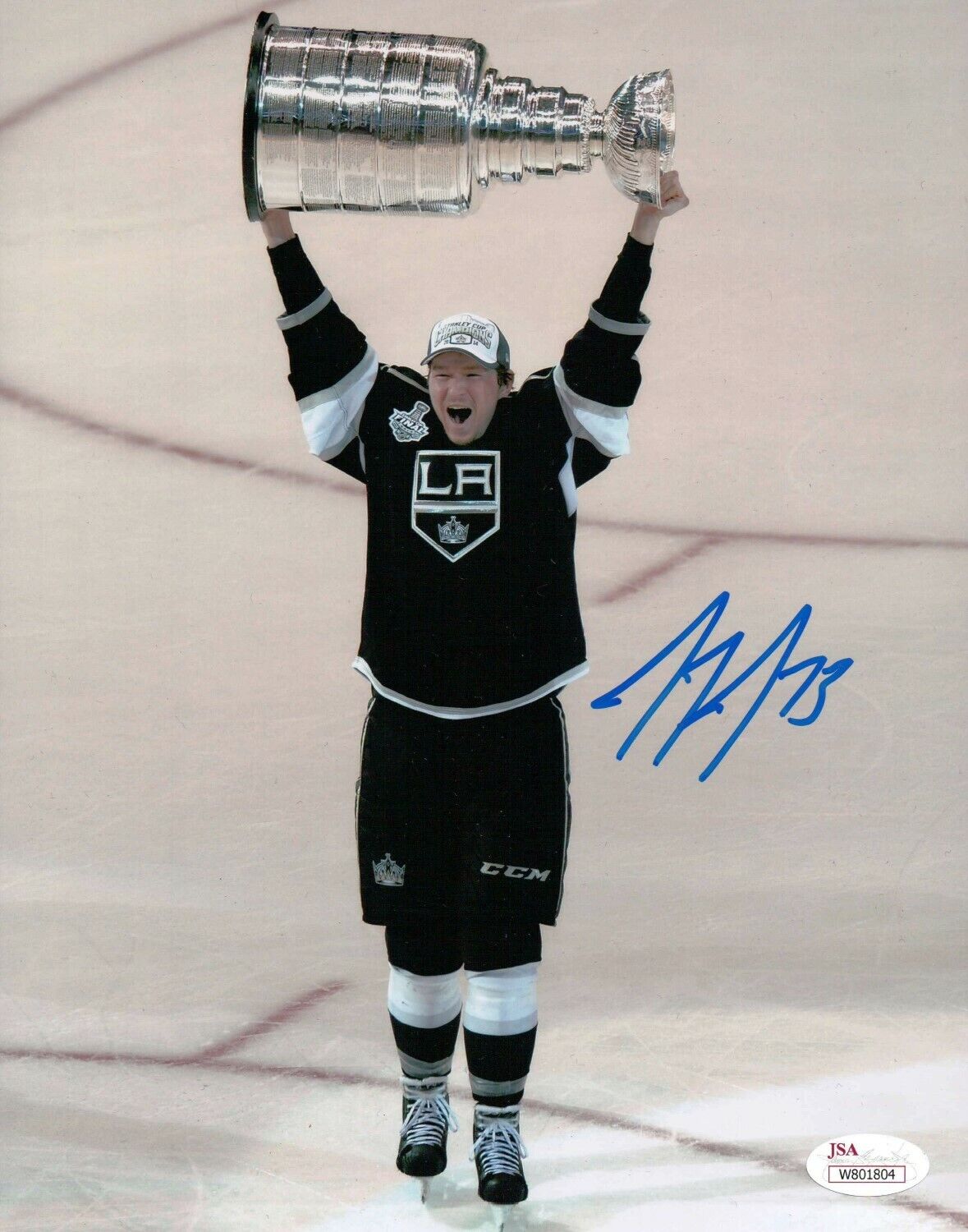 Tyler Toffoli Signed Autographed 8X10 Photo Poster painting LA Kings Holding Stanley Cup JSA