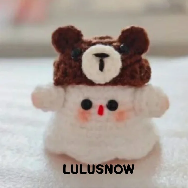 Lulusnow Handmade Khaki Halloween Amigurumi Ghost Bear Hat  Crochet Key Pendant Bag Accessories Key Pendant