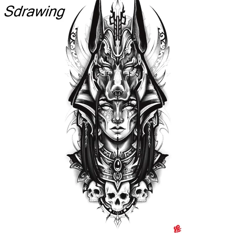 Sdrawing Waterproof Lasting Temporary Tattoo Flower Arm Tattoo Stickers Dark Hot Girl Snake Tiger Lion Fake Tattoo for Women Gifts 328-0
