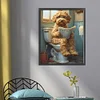 (US Only)Full Embroidery cotton Thread 11CT Printed Dog Cross Stitch Kit 40x50cm