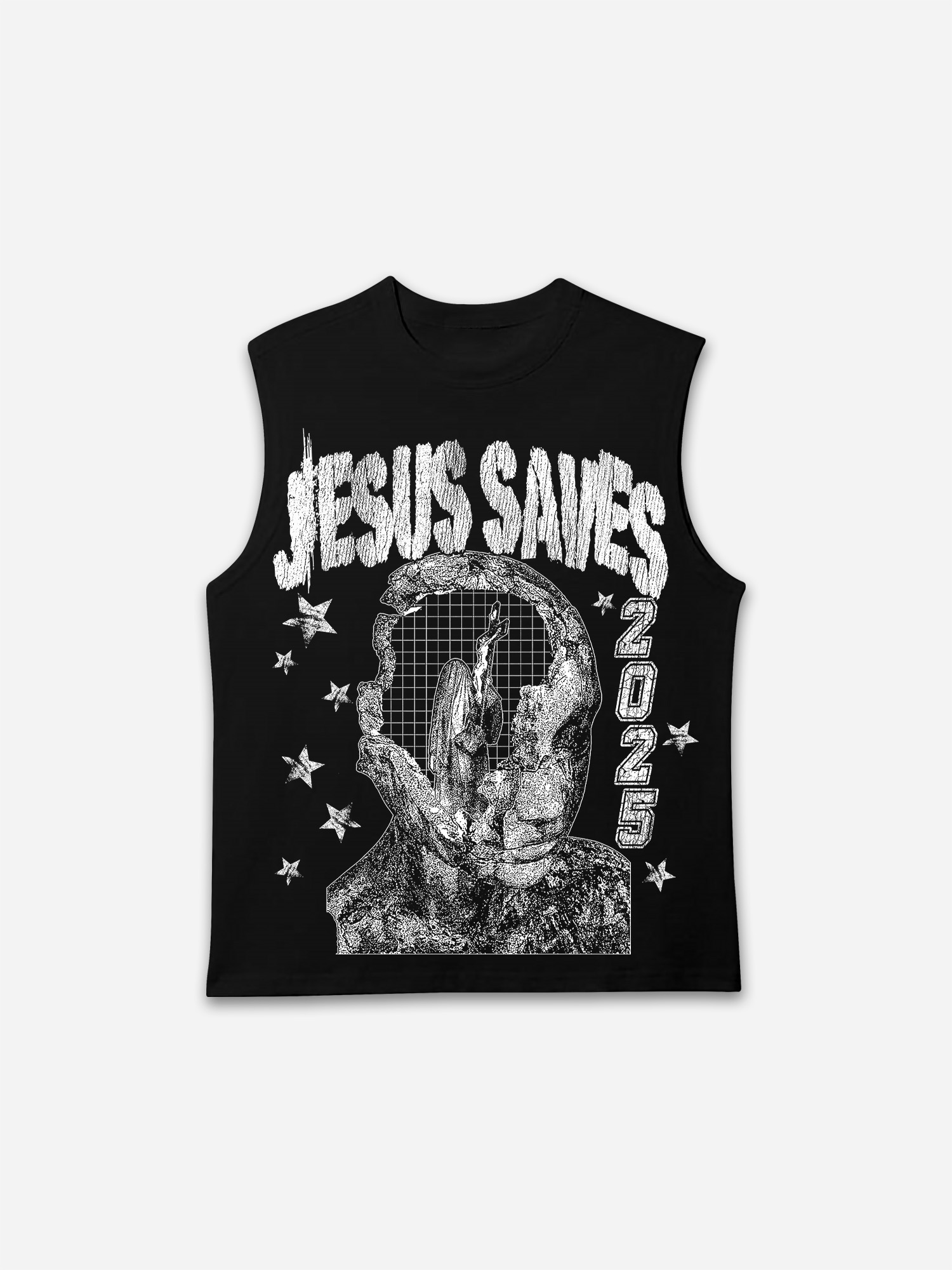 Jesus Saves Abstract Graphic Tank Top