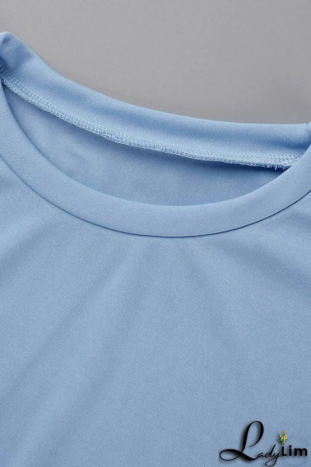 Cyan Fashion Casual Solid Patchwork Feathers O Neck Sleeveless Two Pieces