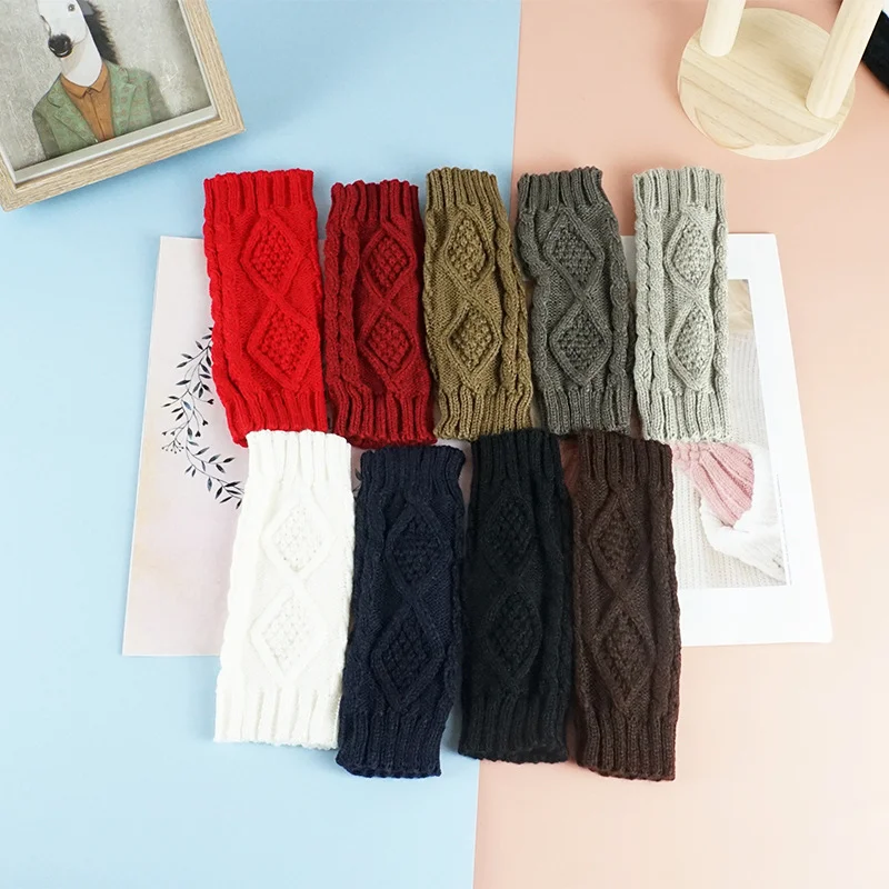 Letclo™  Diamond-shaped Jacquard Half-finger Gloves letclo Letclo