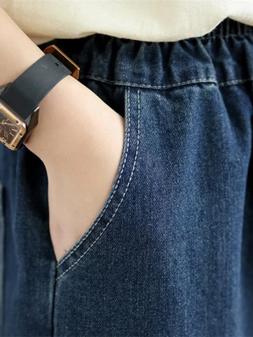 Women Half Sleeve V-neck Solid Color Dress