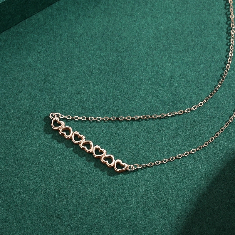 925 Sterling Silver Cable Chain Plating Hollow Out Heart Shape Necklace