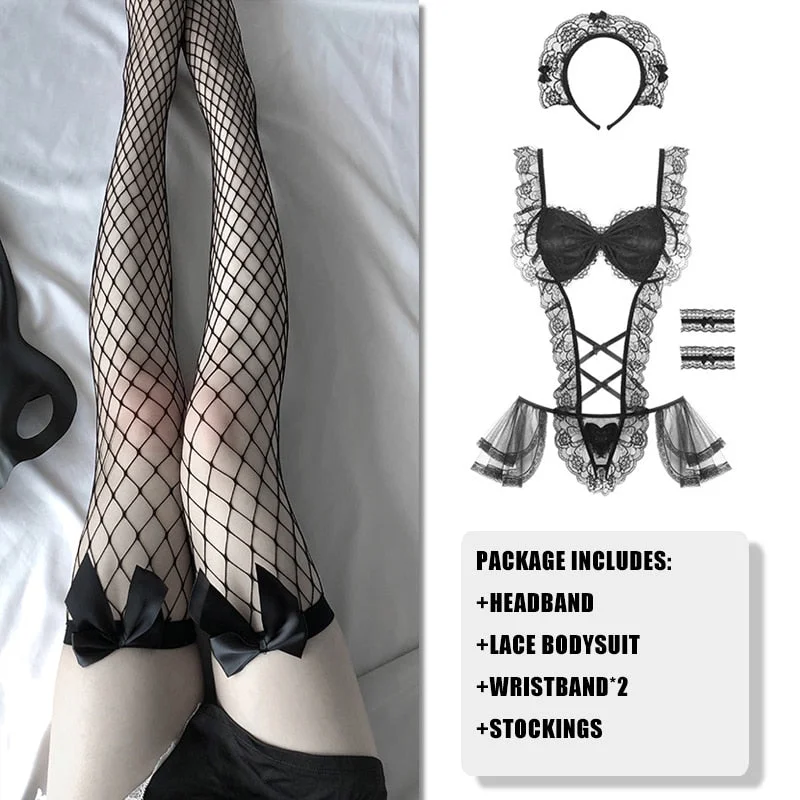 Japanese Maid Cosplay Sexy Costumes Perspective Lingerie Underwear Servant Classical Erotic Lace Outfit Sexy Dress For Women New