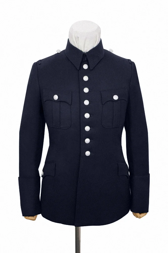   German Fire Police Navy Blue Wool Service Waffenrock Tunic German-Uniform