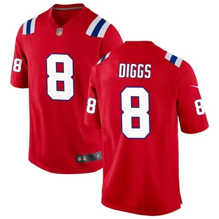 Youth New England Patriots #8 Stefon Diggs  Red Game Jersey