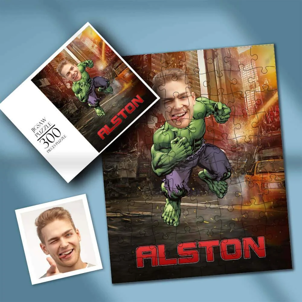 Custom Face Photo Hulk Style Personalized Jigsaw Puzzle - 35-1000 pieces