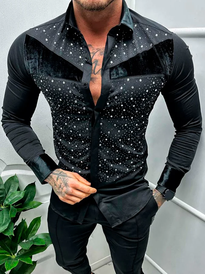 Elegant Black Long Sleeve Shirt