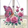 (US Local)DIY Double Sided Special Shaped Flower Butterfly Diamond Painting Hanging Decor