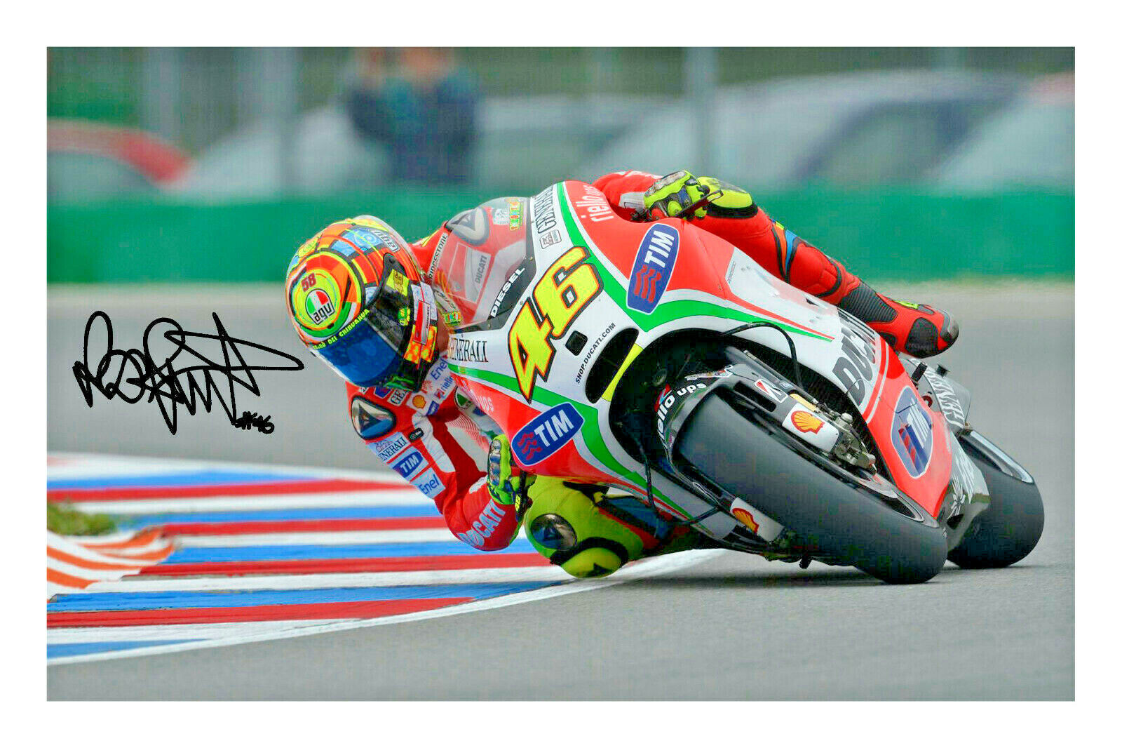 Valentino Rossi Signed A4 Photo Poster painting Print Autograph MotoGP