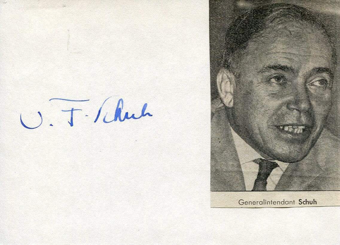 Oscar Fritz Schuh autograph, German director, intendant