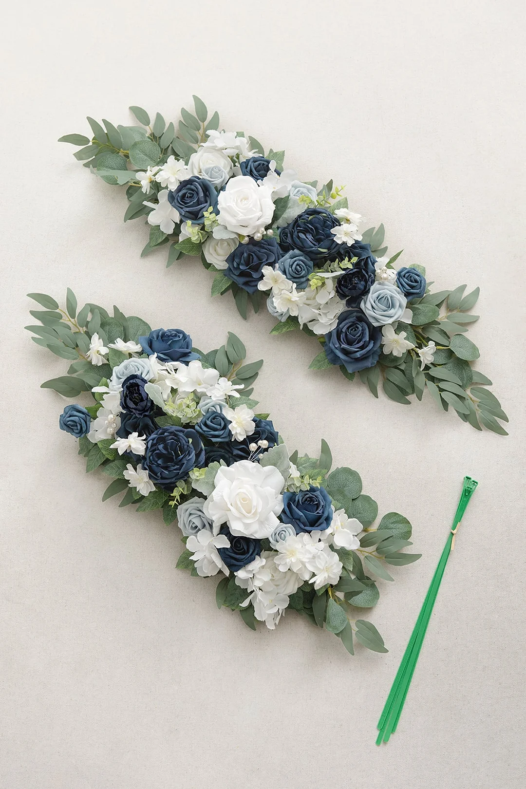Flower Arrangements for Arch Decor in Dusty Blue & Navy