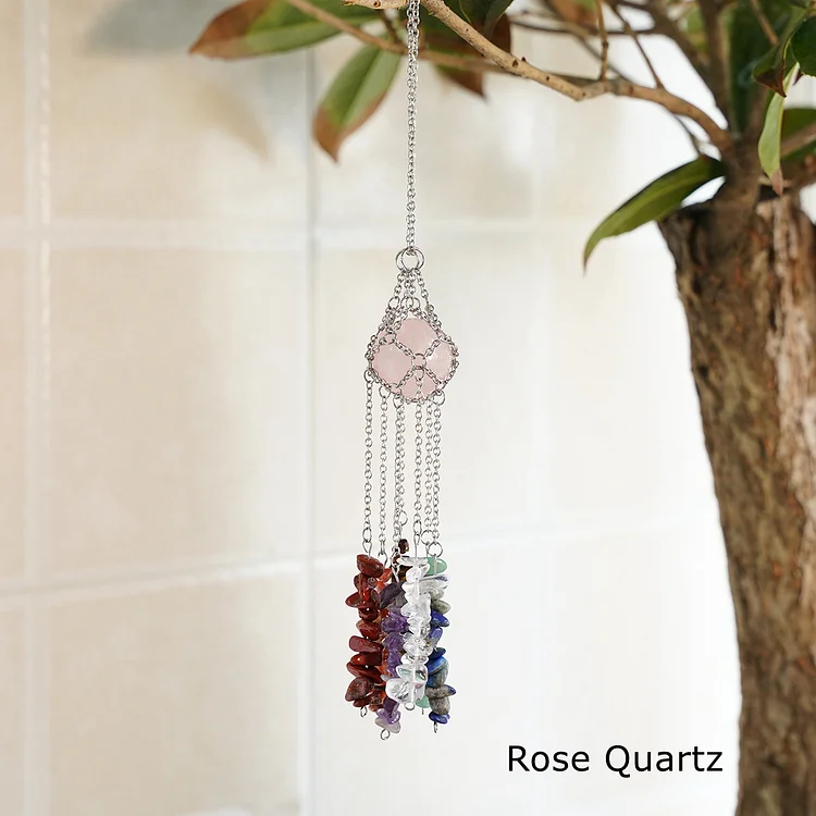 Olivenorma Hand-Woven Natural Crystal Hanging Pendan Wind Chime