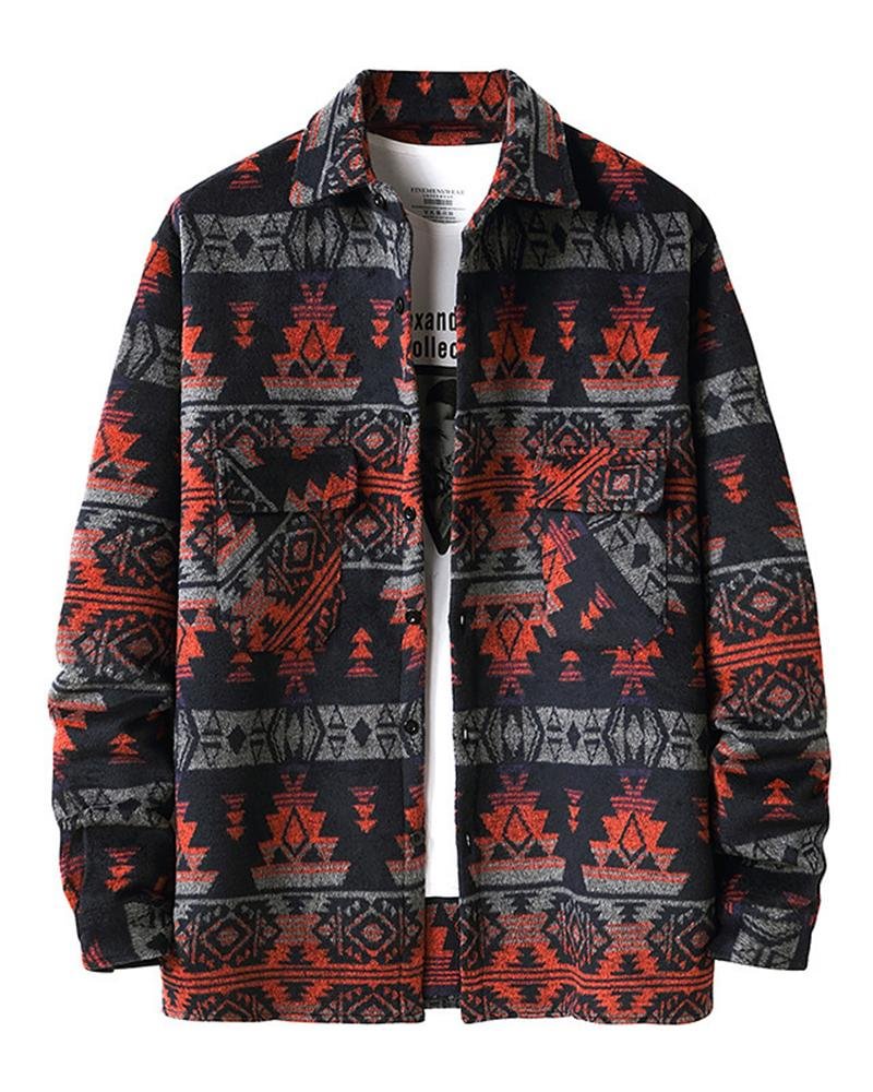 men's casual thickened jacket shirt