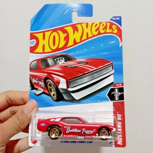 Dronehint Hot Wheels 2025 Case H '71 Mustang Funny Car Red - International Card #175 Toy
