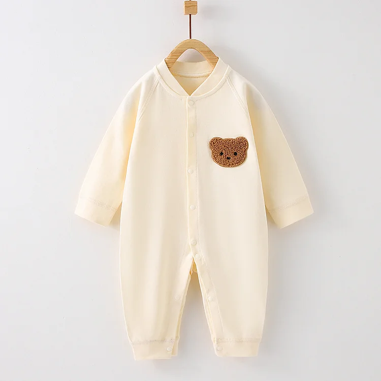 New Born Baby Onepiece Organic Cotton Bear Sleepsuit