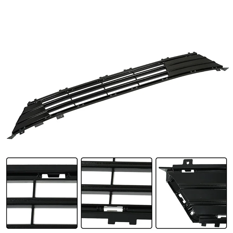 SEBLAFF Front Grille Upper and Lower Grill Assembly Black Chrome Replacement for 2017 2018 Fusion
