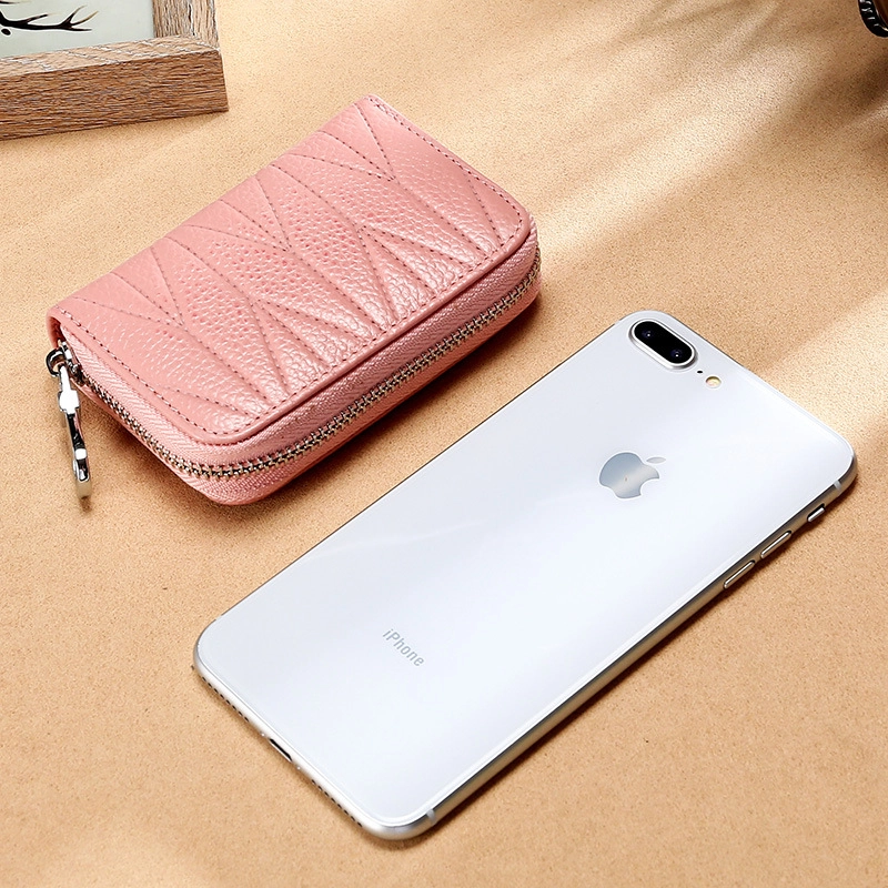Korean Leather Multi-card Bit Zipper Card Bag Small Coin Purse Simple Organ Card Bag