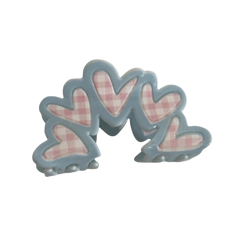 Women’s Cute Sweet Korean Style Color Block Heart Shape Arylic Hair Claws