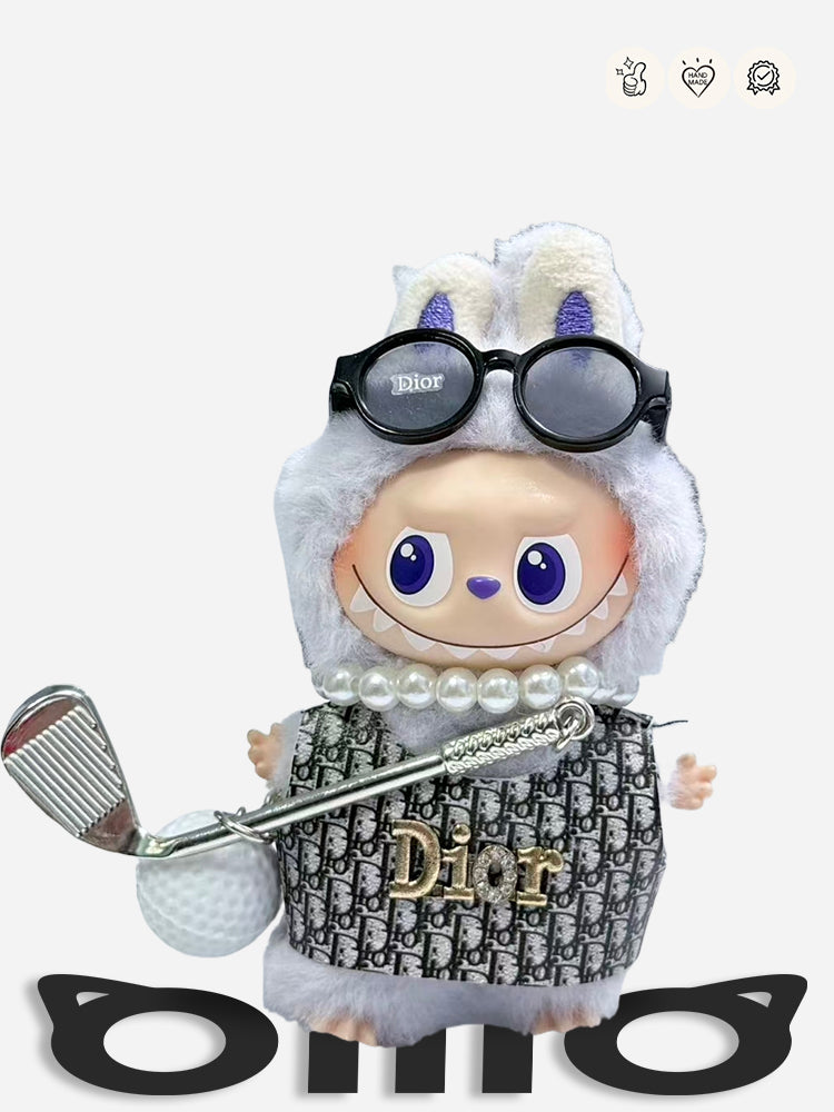 MINI Labubu Clothes Elegant Dior - inspired Golfing Outfit