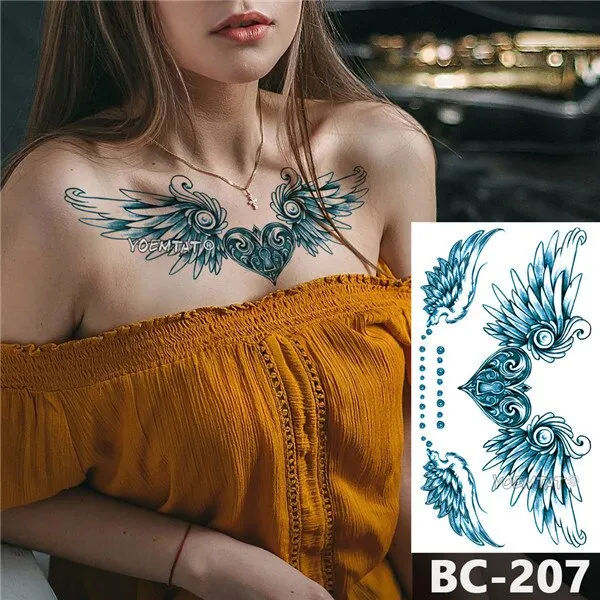 1 Sheet Chest Body art Tattoo Temporary Waterproof tattoo Jewelry Lace Decal Waist Art Tattoo Sticker for Women
