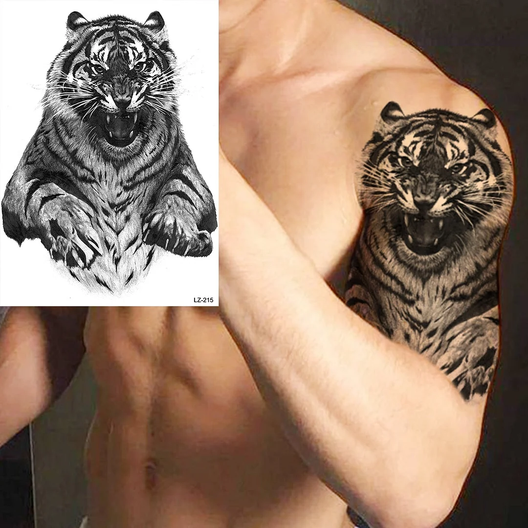Realistic Knight Tribal Armband Temporary Tattoos For Men Adult Lion Wings Shield Fake Tattoo Body Art Unique Tatoos Large