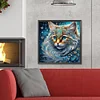 Diamond Painting-5D Full Round Drill Colorful Cat