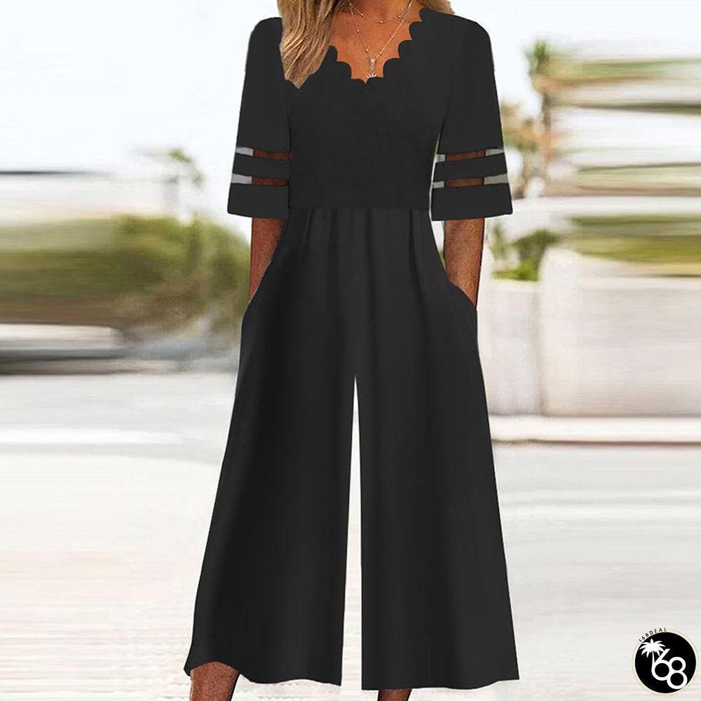 Black Plain Side Pocket Jumpsuit | 168DEAL
