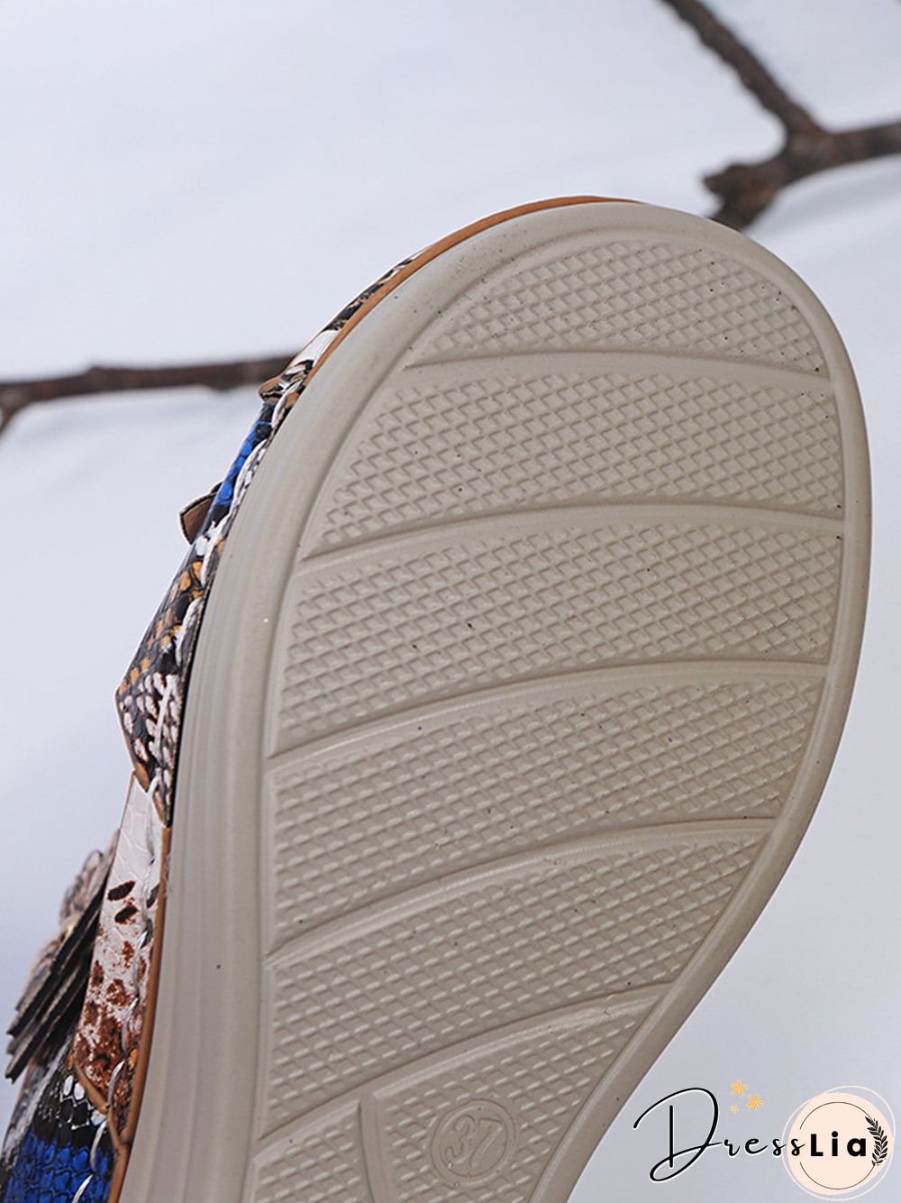 3D Floral Snake Print Wedge Sandals Slippers