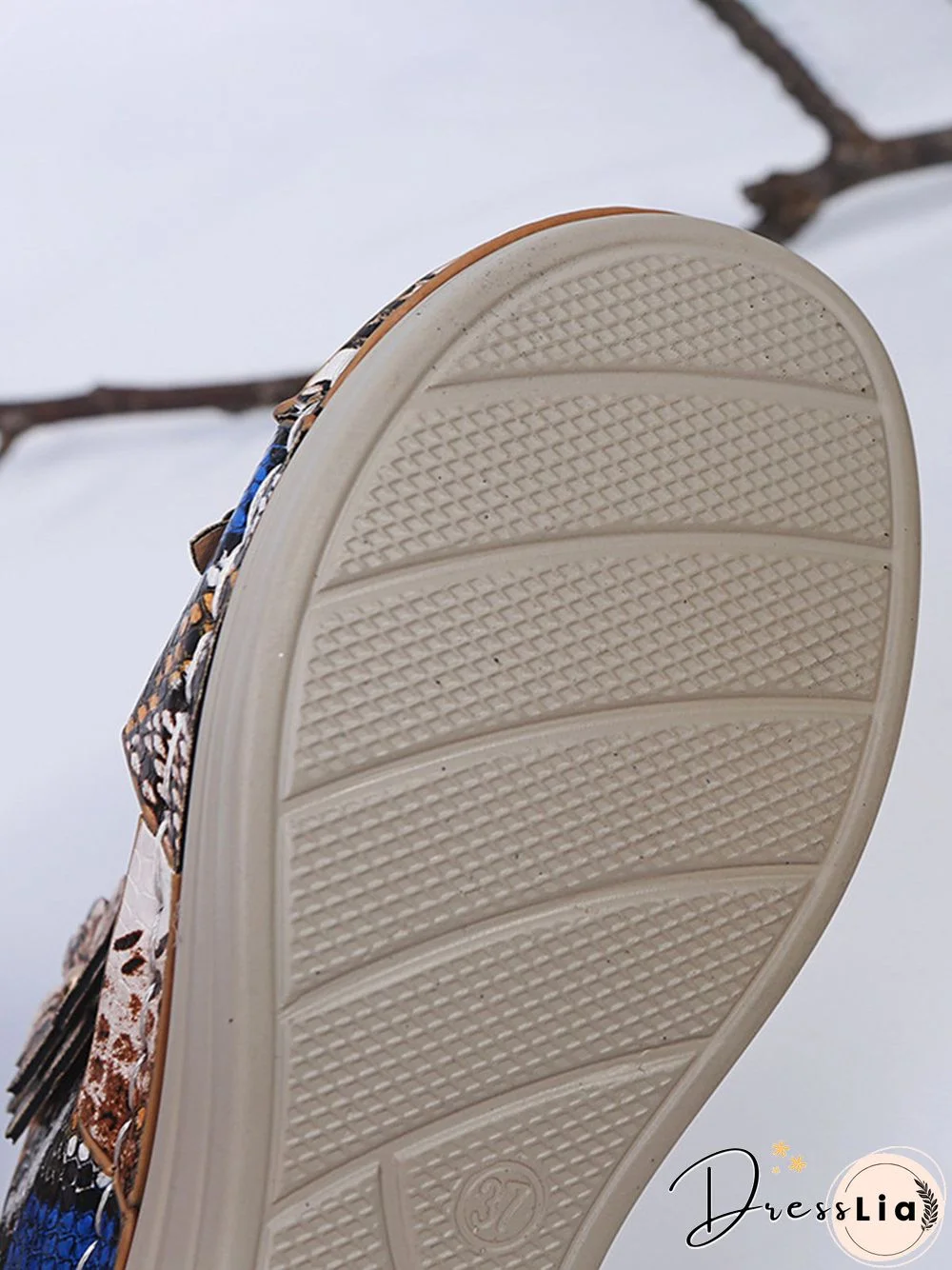 3D Floral Snake Print Wedge Sandals Slippers