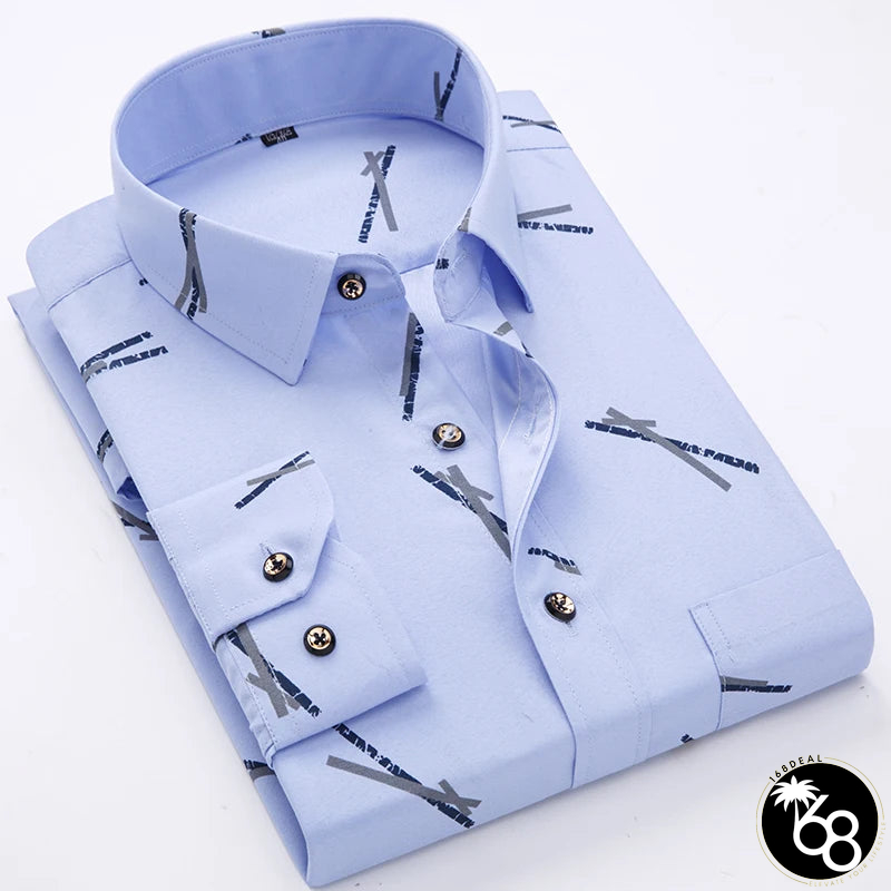 Men's Polyester Turndown Collar Full Sleeve Casual Wear Shirts | 168DEAL