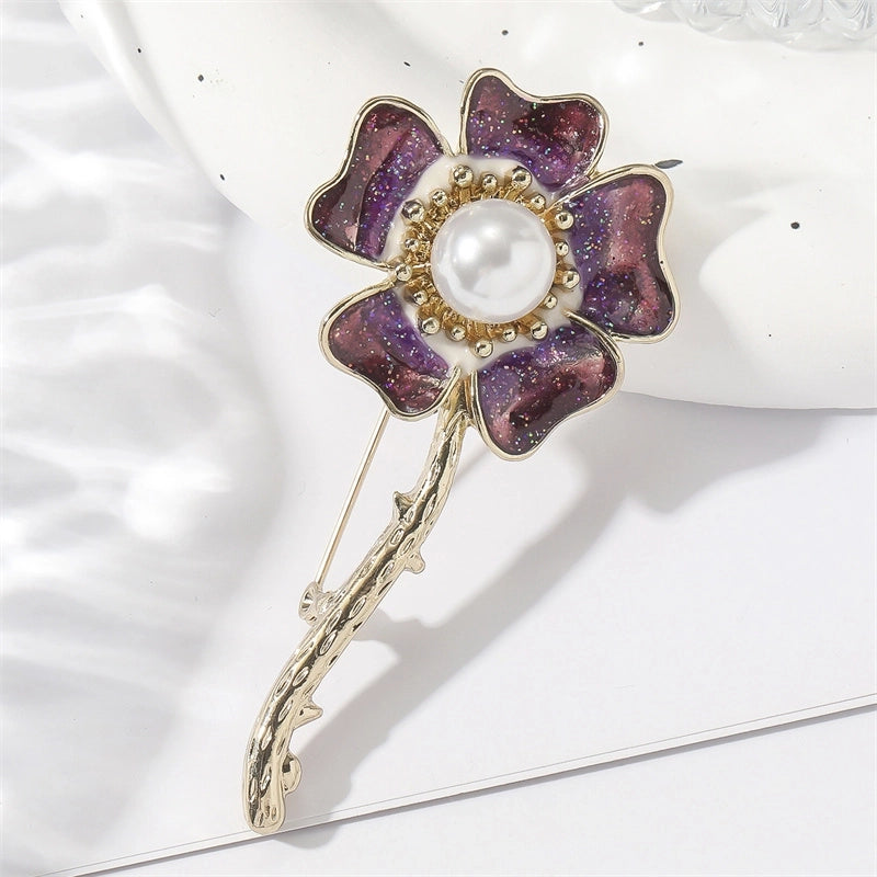 Cute Bridal Pastoral Flower Alloy Women's Brooches