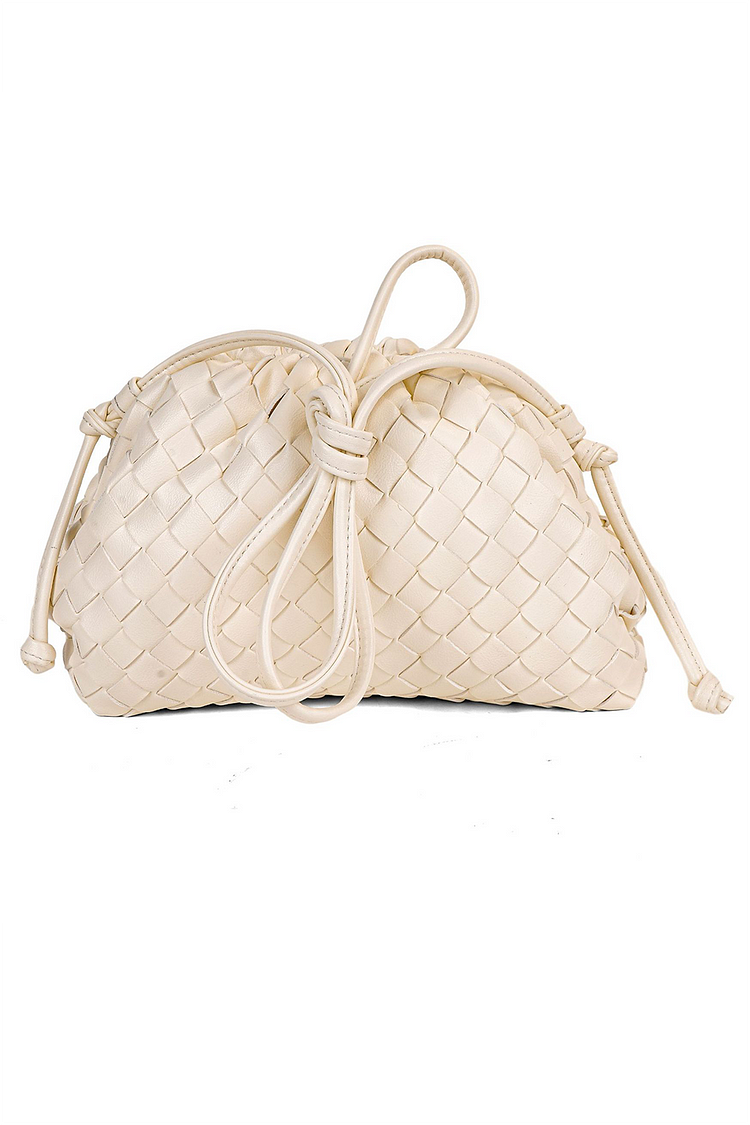 Plaid Textured Pattern Solid Color Shoulder Bag