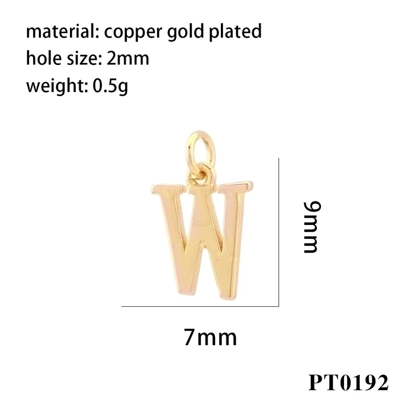 Minimalist Letter Copper Plating 18k Gold Plated Charms