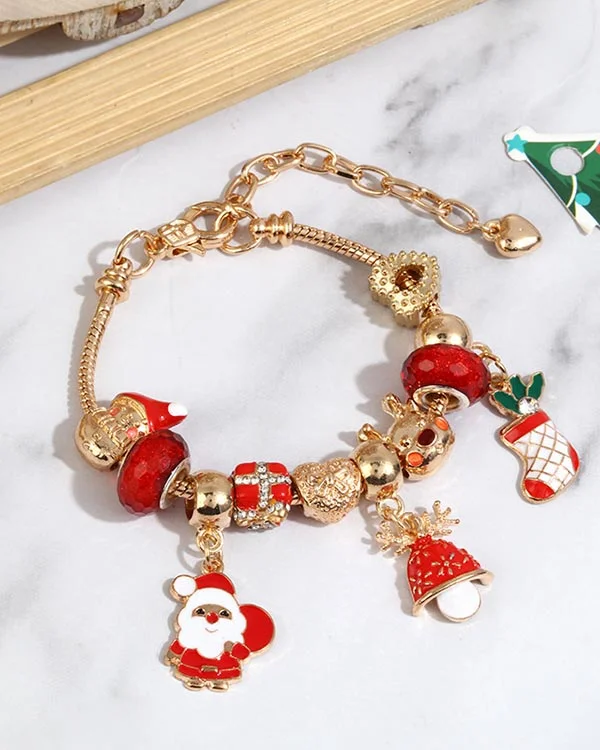 Christmas Crystal Beaded Bracelet-