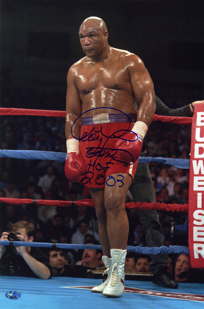 George Foreman SIGNED 12x18 Photo Poster painting + 2003 HOF Boxing PSA/DNA AUTOGRAPHED