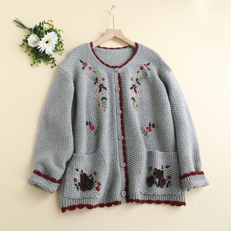 Chicfifth Sweater Women Winter Long Sleeve High Quality Autumn Vintage Top Knitted Cardigan