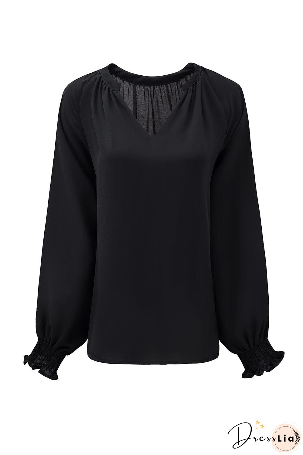 Casual V Neck Long Sleeve Shirt