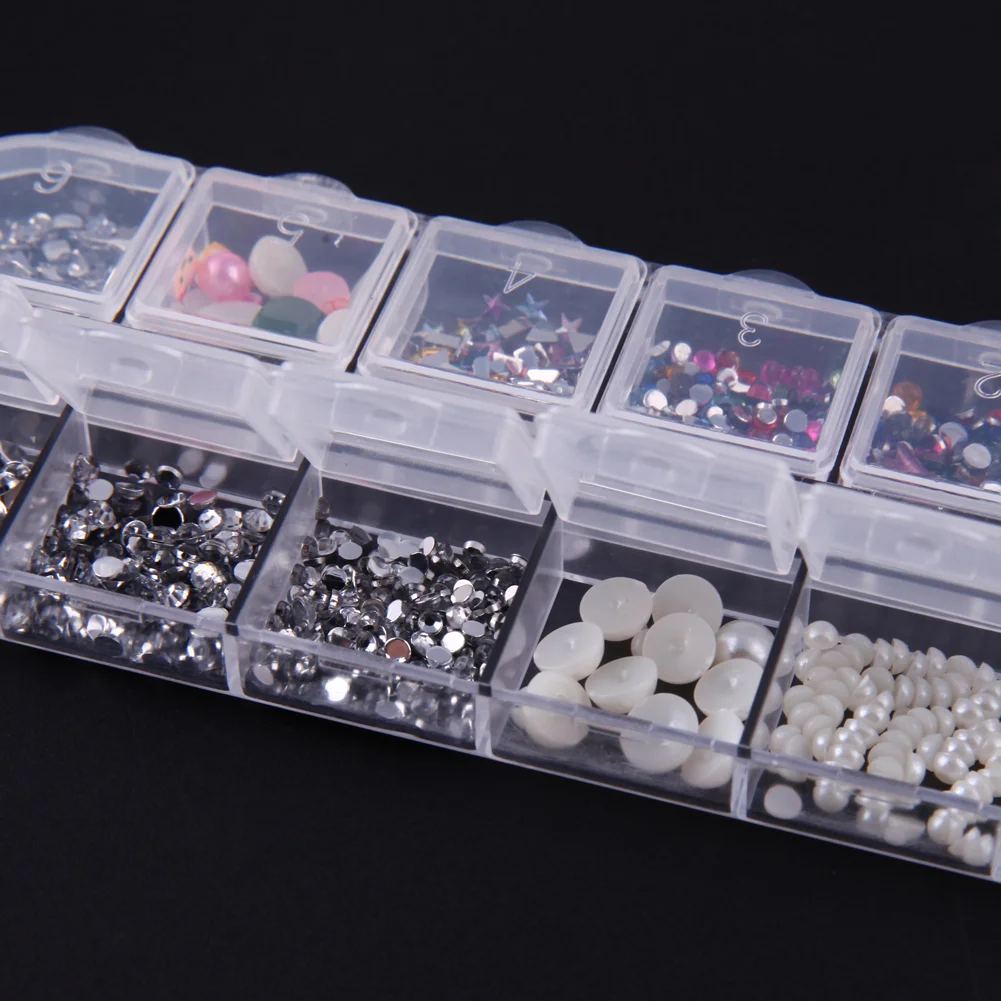 12 Grids Diamond Painting Box Embroidery Rhinestone Beads Storage Organizer