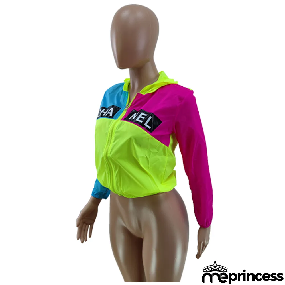 Women's fashion multi-color bright sun protection clothing Jacket