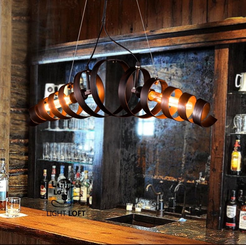 Spiral Spring Industrial Hanging Lamp Bar Retro Vintage Pendant Light Hanglamp Loft Kitchen Ceiling Hanging Light Fixture