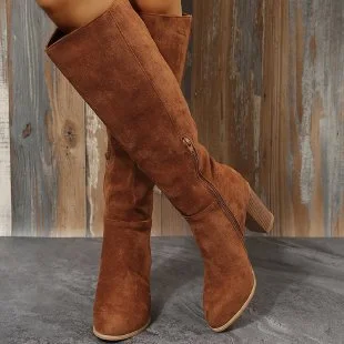 Yyvonne Size 2025 New Autumn And Winter Fashion Women's High-Heeled Long-Heeled Over-Knee Boots Thick Heel Thick Thick Thick Sand Shoes