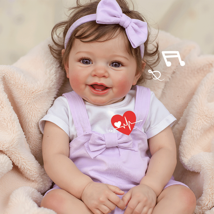Babeside Smiling Reborn Baby Vead 20" Little Infant Girl Heartwarming Gift Building Lovely Memories with Heartbeat Coos and Breath