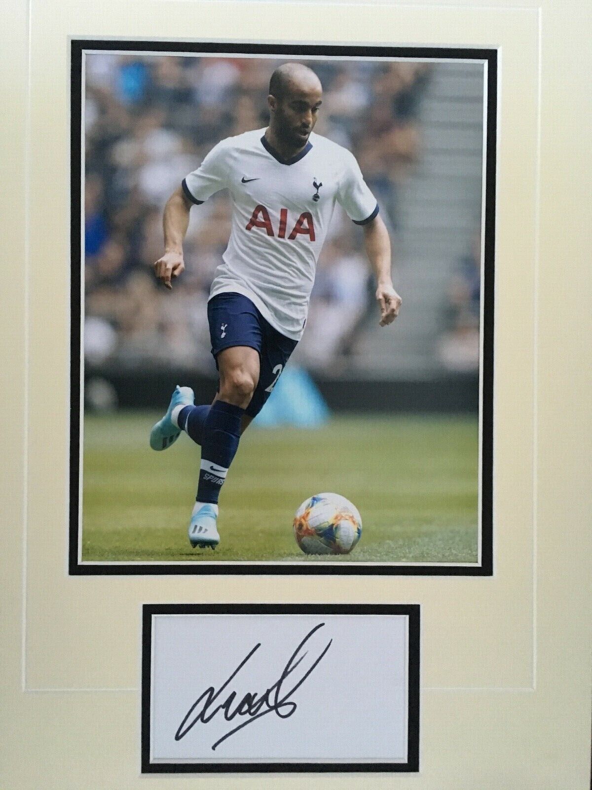 LUCAS MOURA - TOTTENHAM FOOTBALLER - SUPERB SIGNED COLOUR Photo Poster painting DISPLAY