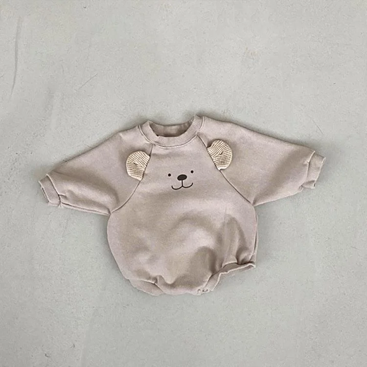 Baby Boy/Girl 3D Bear Print Long Sleeve Pullover Bodysuit